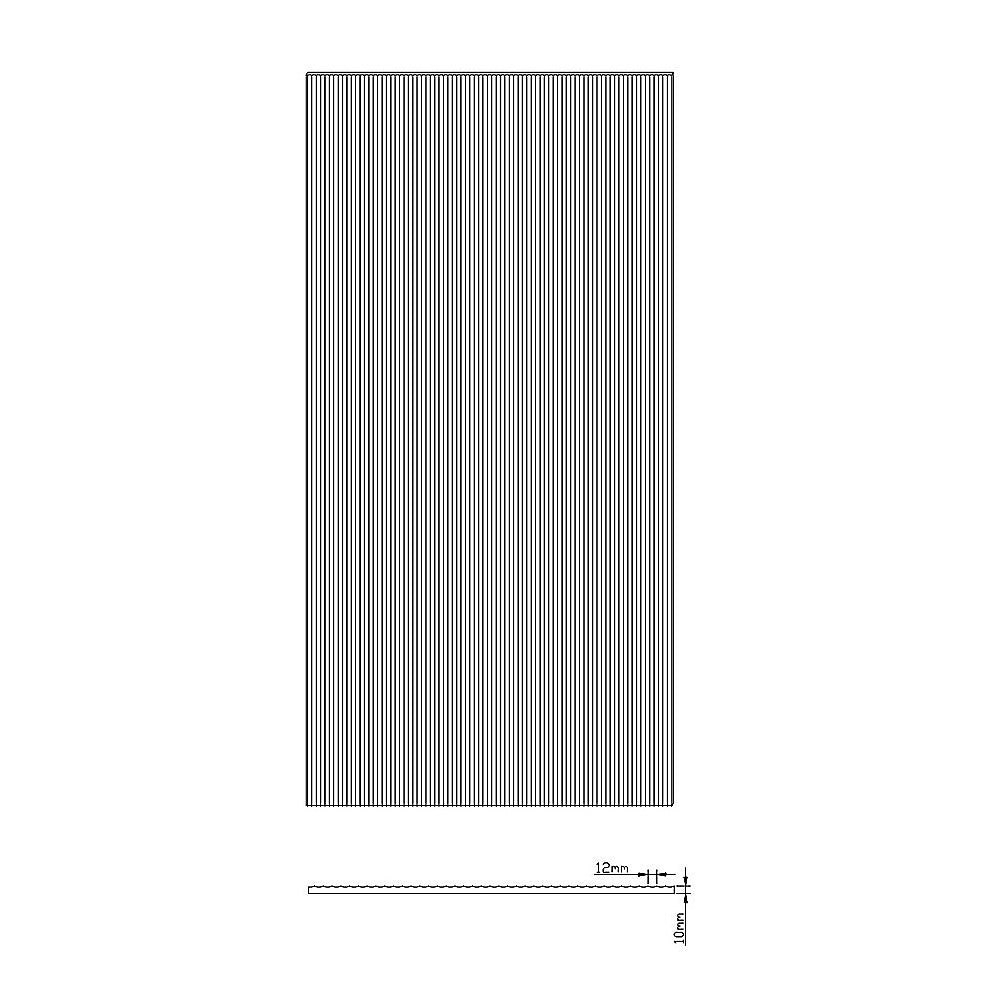 NNEDSZ 90cm Reeded Single Shower Glass Screen with Gunmetal Wall Channel
