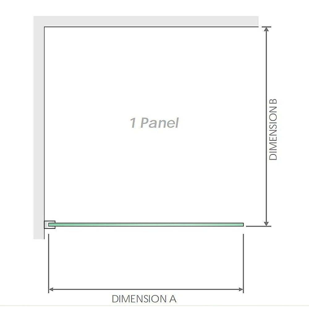 NNEDSZ 80x210cm Single Shower Glass Screen with Chrome F-brackets & Round Pole