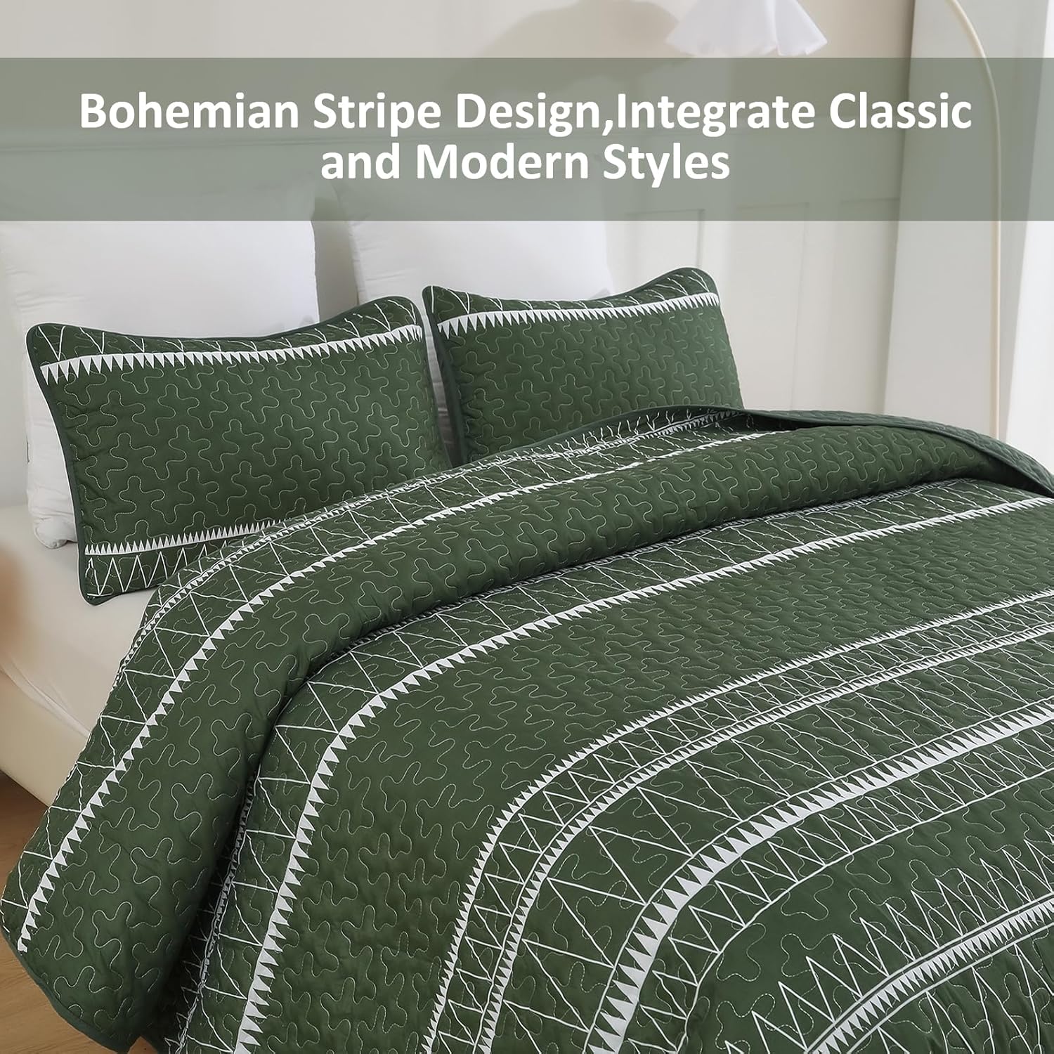 NNEDSZ Elegant Quilted Bedspread and Pillowcases Set: Perfect for a Luxe Bedroom Feel - Queen size