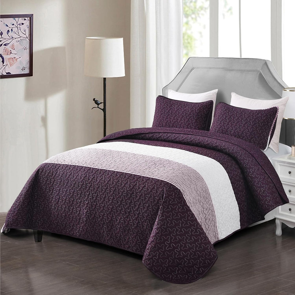 NNEDSZ Radiant Quilted coverlet and pillowcovers set: Brighten Any Room - Queen size