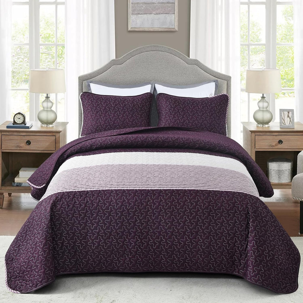 NNEDSZ Radiant Quilted coverlet and pillowcovers set: Brighten Any Room - Queen size