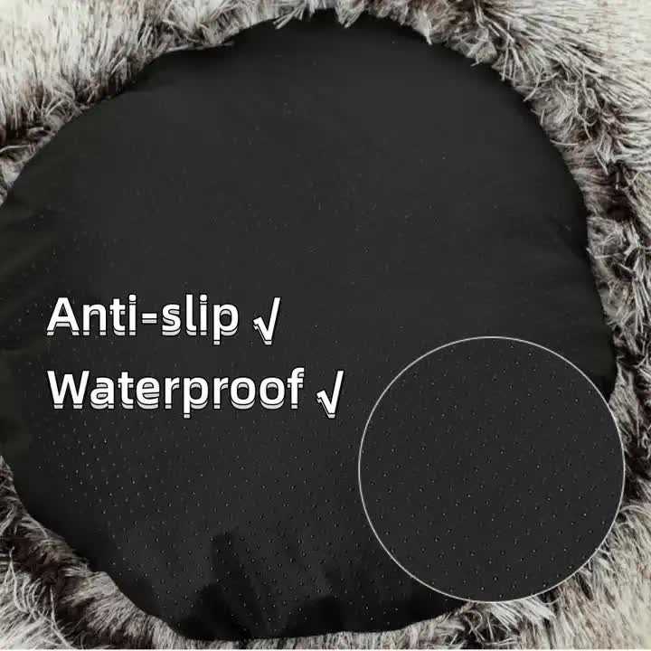 NNEDSZ Cozy Pink Plush Hooded Pet Bed - Ultra Soft Long Fur Cave Bed for Small Pets 50cm-2