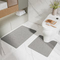 NNEDSZ Gray Bathroom Floor Mat Set - U-Shaped Toilet Mat 50*50cm & Rectangular 50x80cm Mat for Bathroom