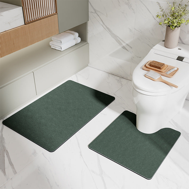 NNEDSZ Green Bathroom Floor Mat Set - U-Shaped Toilet Mat 50*50cm & Rectangular 50x80cm Mat for Bathroom