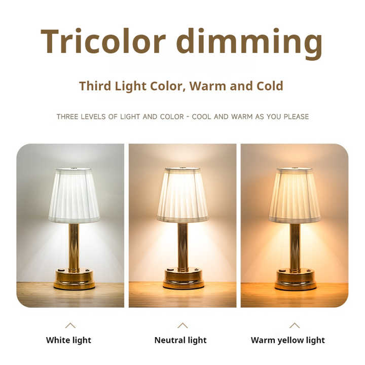 Gold Creative LED Rechargeable Table Lamp | 3 Adjustable Light Modes | Touch Control | USB Charging | Modern Atmosphere Light for Bar, Restaurant, Cafe, and Home Decor-1