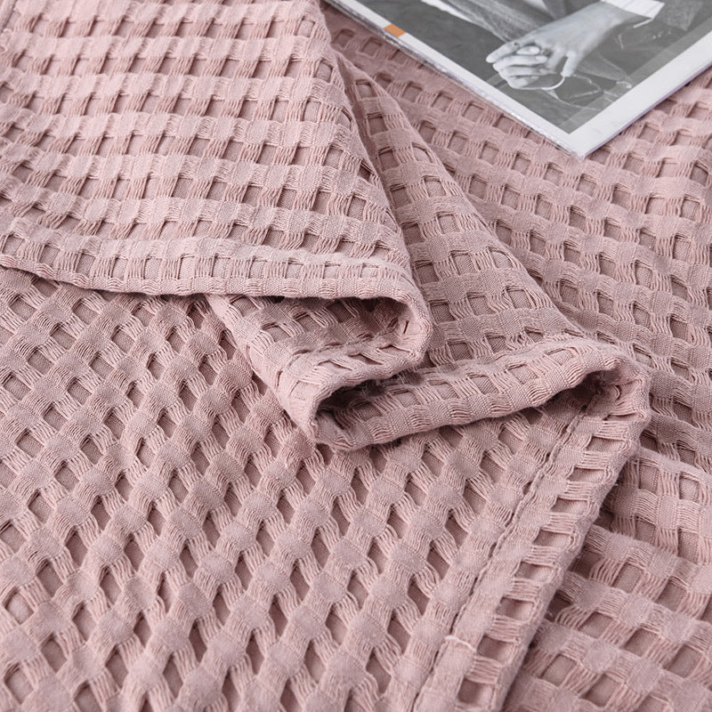 NNEDSZ Cotton Waffle Blanket - Air Conditioning Blanket/Throw/Summer Quilt, 200*230cm,Khaki