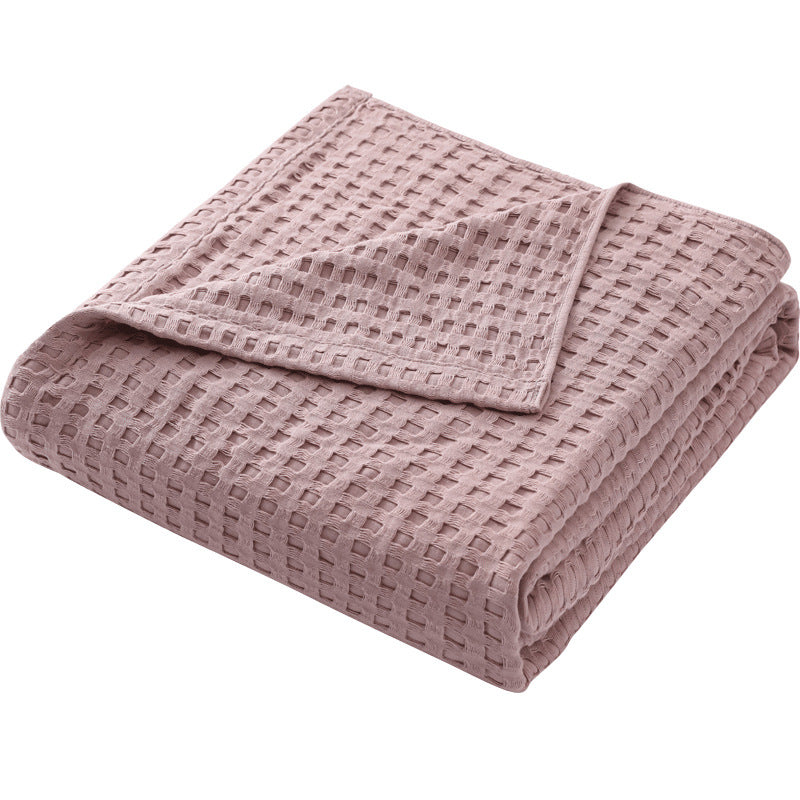NNEDSZ Cotton Waffle Blanket - Air Conditioning Blanket/Throw/Summer Quilt, 200*230cm,Khaki