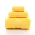 NNEDSZ Yellow Luxury 100% Cotton Towel Set - 3-Piece Combed Cotton Bath Towel Set