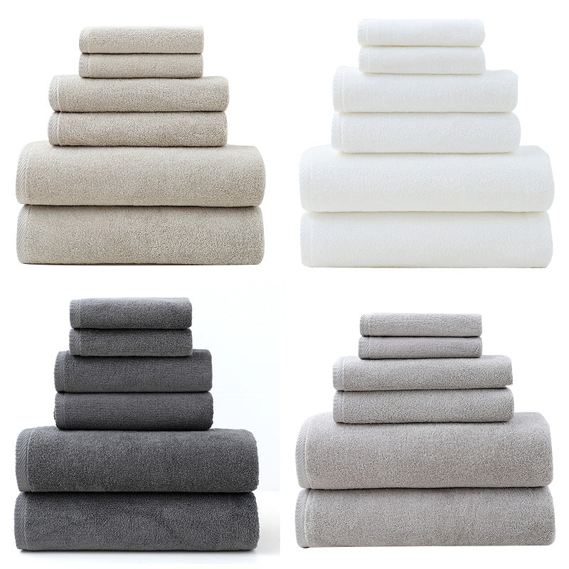 NNEDSZ White Premium Cotton Towel Set - 6 Pieces, Soft & Absorbent Bath Towels for Adults