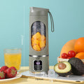 Portable Electric Juicer Blender - 450ml USB Rechargeable Smoothie Maker with 12 Blades(Green)-0