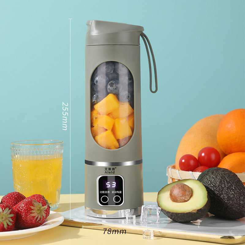 Portable Electric Juicer Blender - 450ml USB Rechargeable Smoothie Maker with 12 Blades(Green)-0