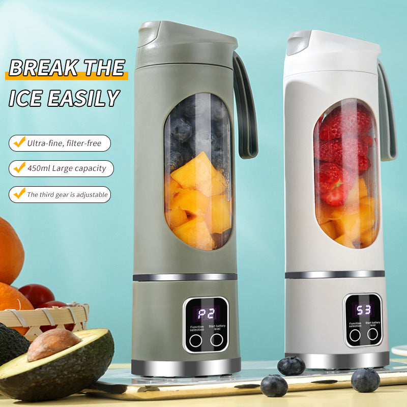 Portable Electric Juicer Blender - 450ml USB Rechargeable Smoothie Maker with 12 Blades(Green)-1