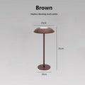 Brown Minimalist Rechargeable LED Touch Table Lamp - 3-Color Stepless Dimming Metal Desk Light-0
