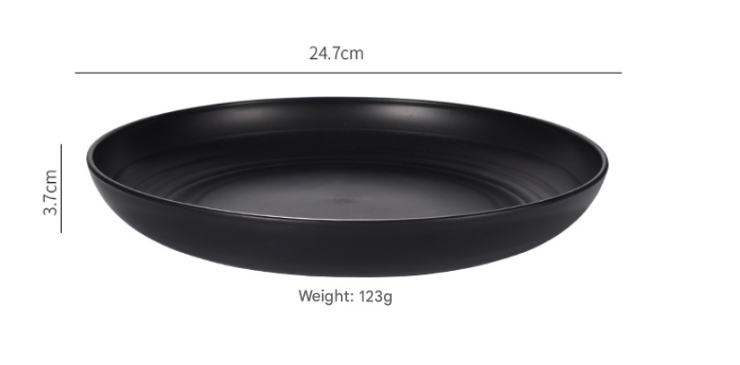 Stylish Black Wheat Straw Dinnerware Set - 24 Pieces Including Plates, Bowls & Cups-2