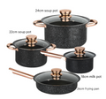 8-Piece Stainless Steel Cookware Set with Maifan Stone Non-Stick Coating-0