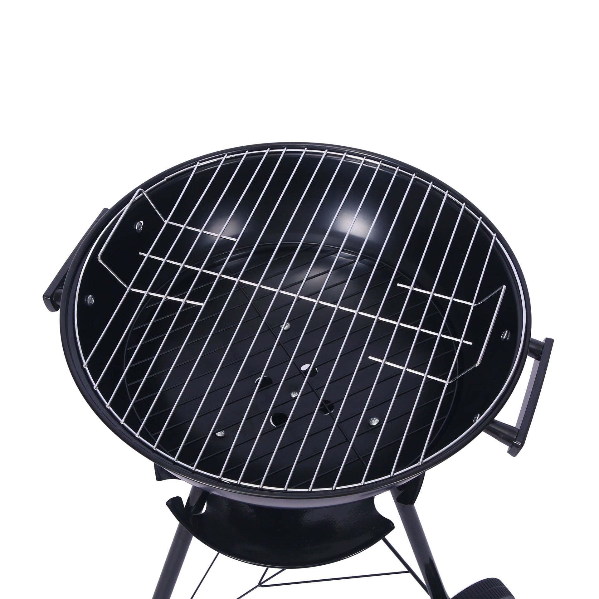 Outdoor Folding Apple-Shaped Stainless Steel Charcoal Barbecue Grill - 41cm Grill Net-1