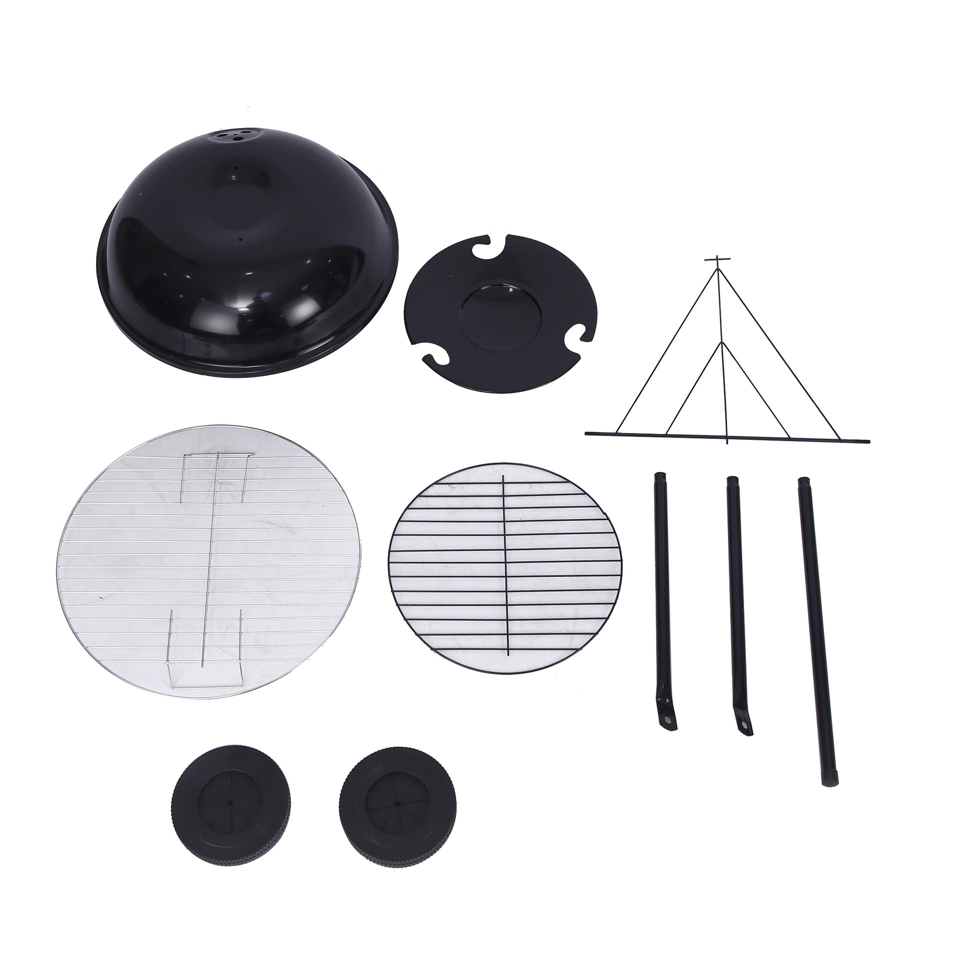 Outdoor Folding Apple-Shaped Stainless Steel Charcoal Barbecue Grill - 41cm Grill Net-2
