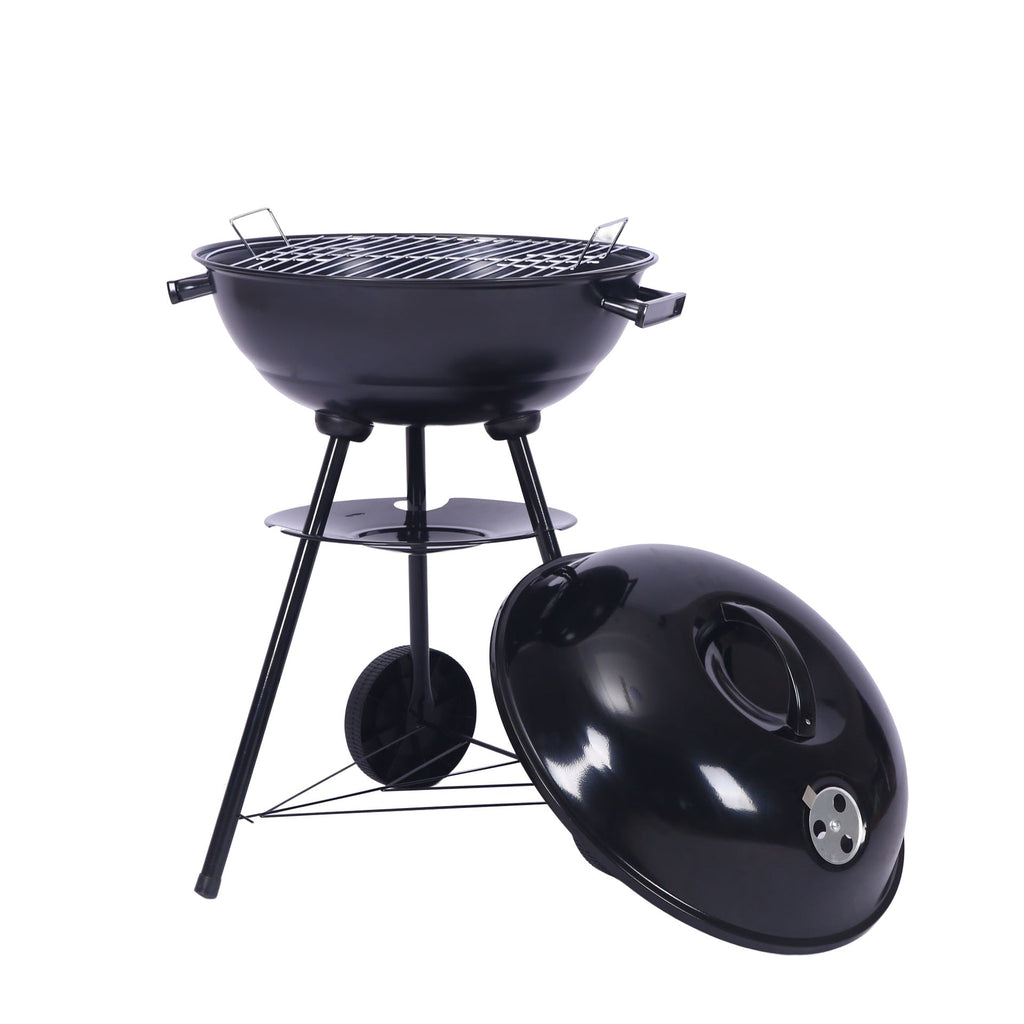 Outdoor Folding Apple-Shaped Stainless Steel Charcoal Barbecue Grill - 41cm Grill Net-4