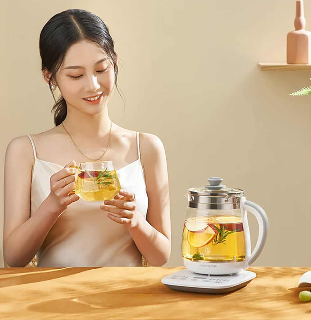 NNEDSZ Joyoung Eletric Glass Kettle Water Boiler Multiple Cooking Boiling Bottle 1.5L FA-K1501 AU Model