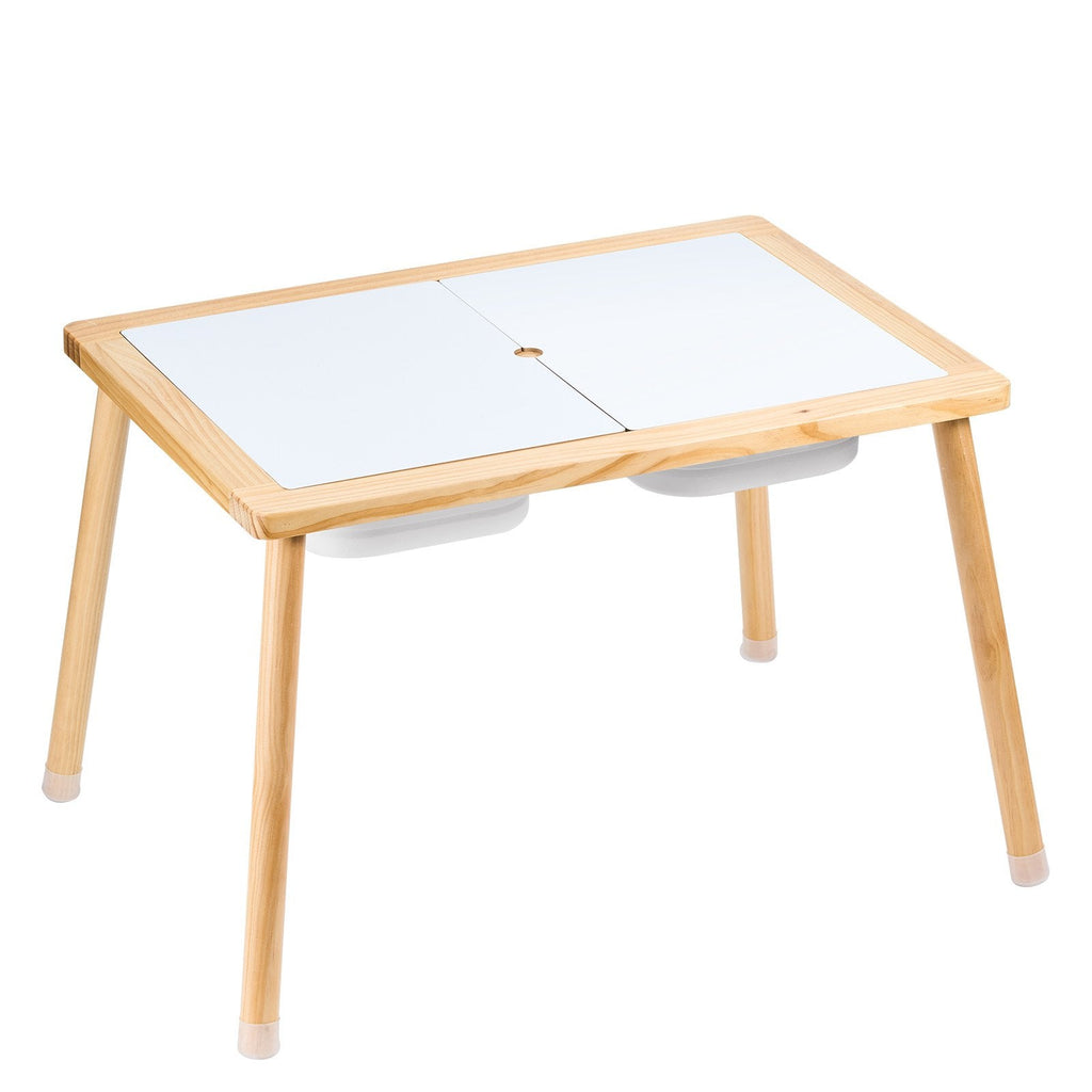 VEVOR Kids Sensory Table Indoor Wooden Play Sand Water Table with 3 Storage Bins