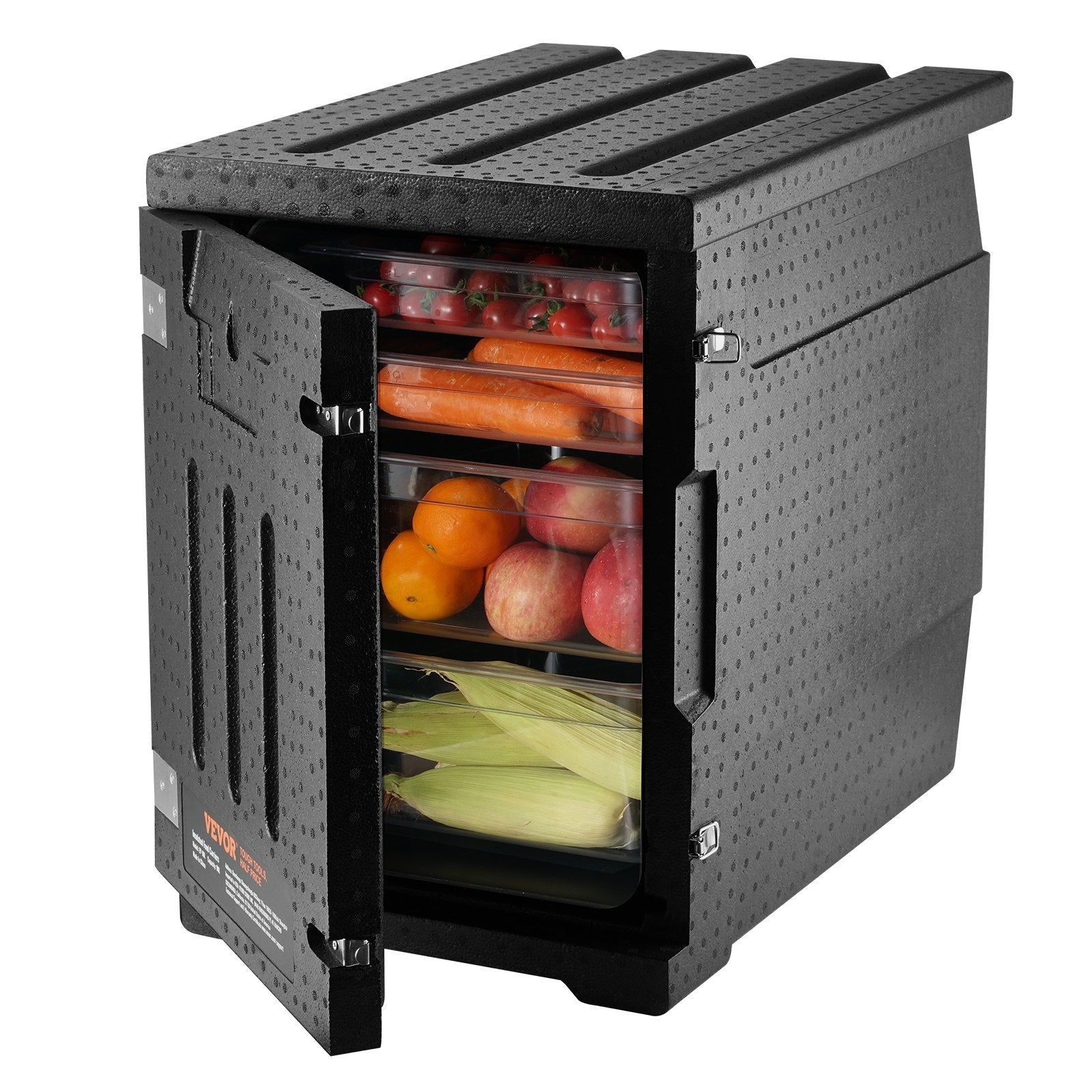 VEVOR Insulated Food Pan Carrier, 90L Hot Box for Catering, LLDPE Food Box Carrier with Double Buckles, Front Loading Food Warmer for Restaurant, Canteen, etc.-0
