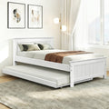 Artiss Bed Frame King Single Size Wooden Trundle Daybed White ELVIS-0