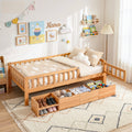 Artiss Kids Single Bed Frame with 3 Storage Drawer Montessori Bed for Toddler Natural-0