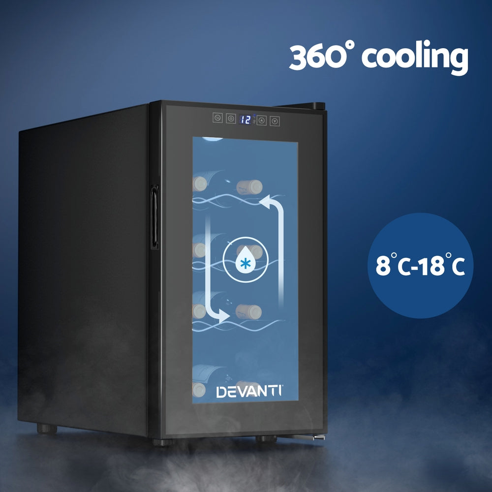 Devanti Wine Fridge Cooler 8 Bottles-3