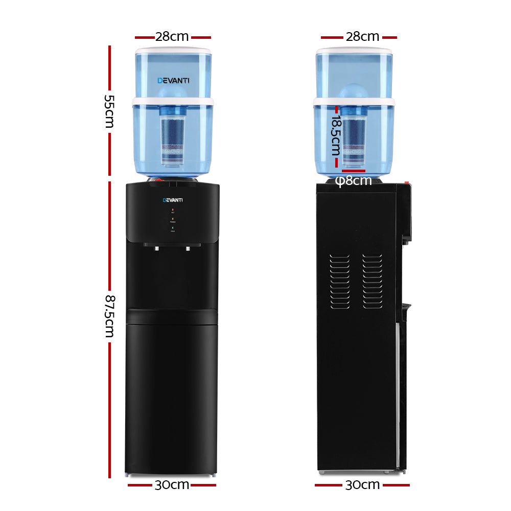Devanti Water Cooler Dispenser Stand 22L Bottle Black