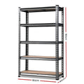 NNEDSZ 5-Shelves Steel Warehouse Shelving Racking Garage Storage Rack Grey