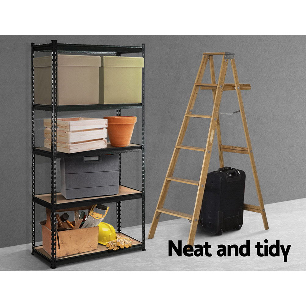 NNEDSZ 5-Shelves Steel Warehouse Shelving Racking Garage Storage Rack Grey