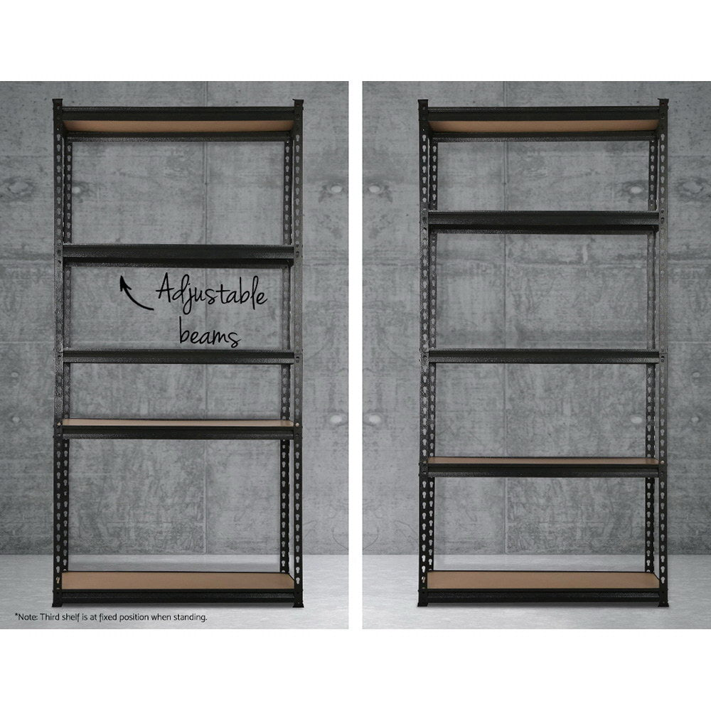 NNEDSZ 5-Shelves Steel Warehouse Shelving Racking Garage Storage Rack Grey