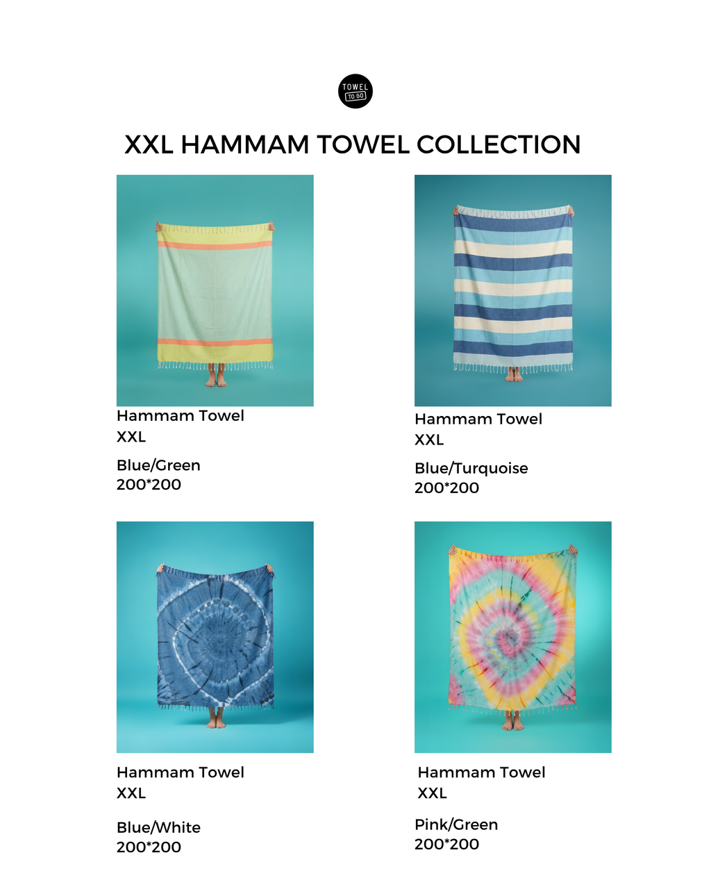 XXL Beach Blanket 200x200 cm Lemon & Mint Tie Dye – Hammam Towel-4