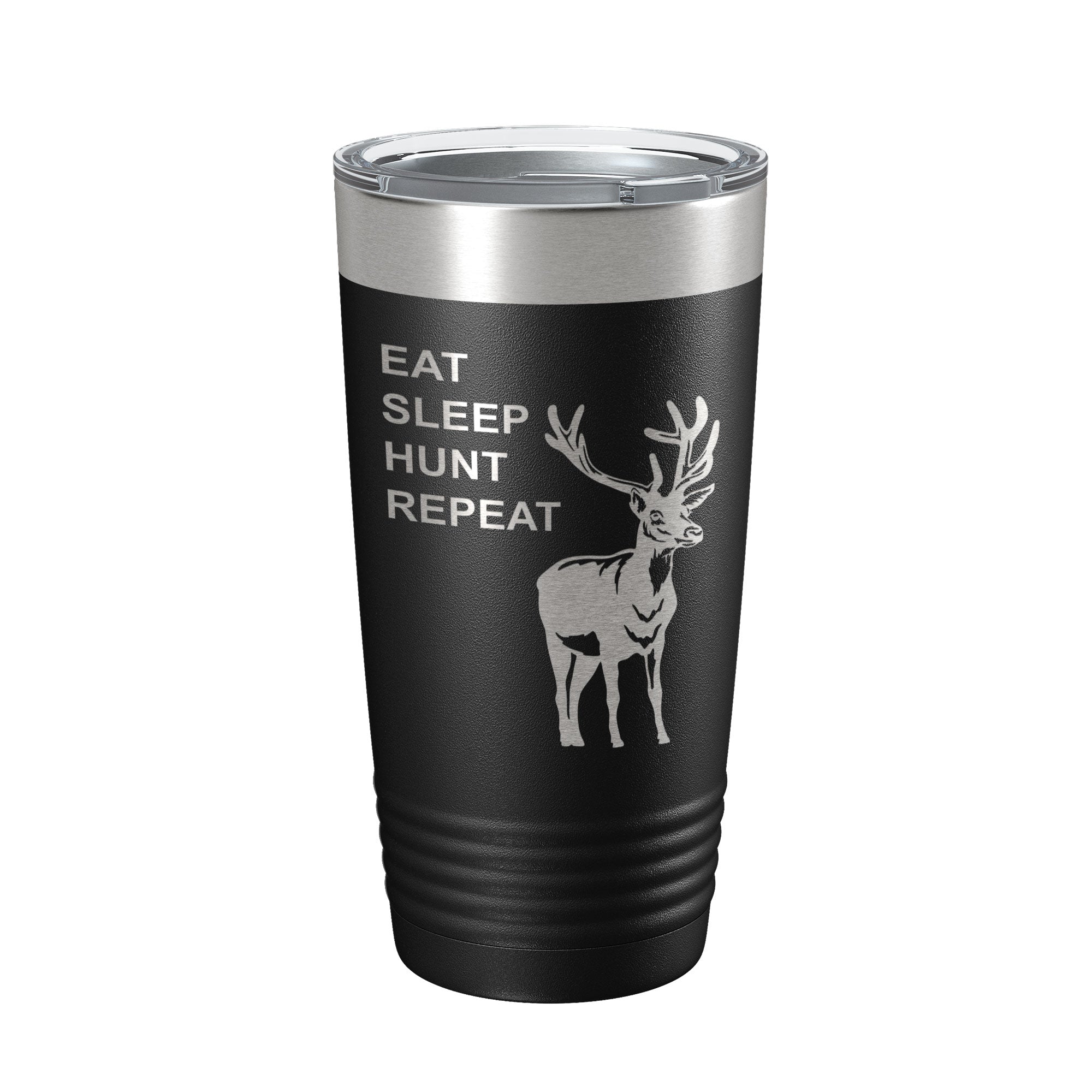 Deer Hunter Tumbler Eat Sleep Hunt Repeat Travel Mug Deer Hunting Insulated Laser Engraved Coffee Cup Gift 20 oz-0