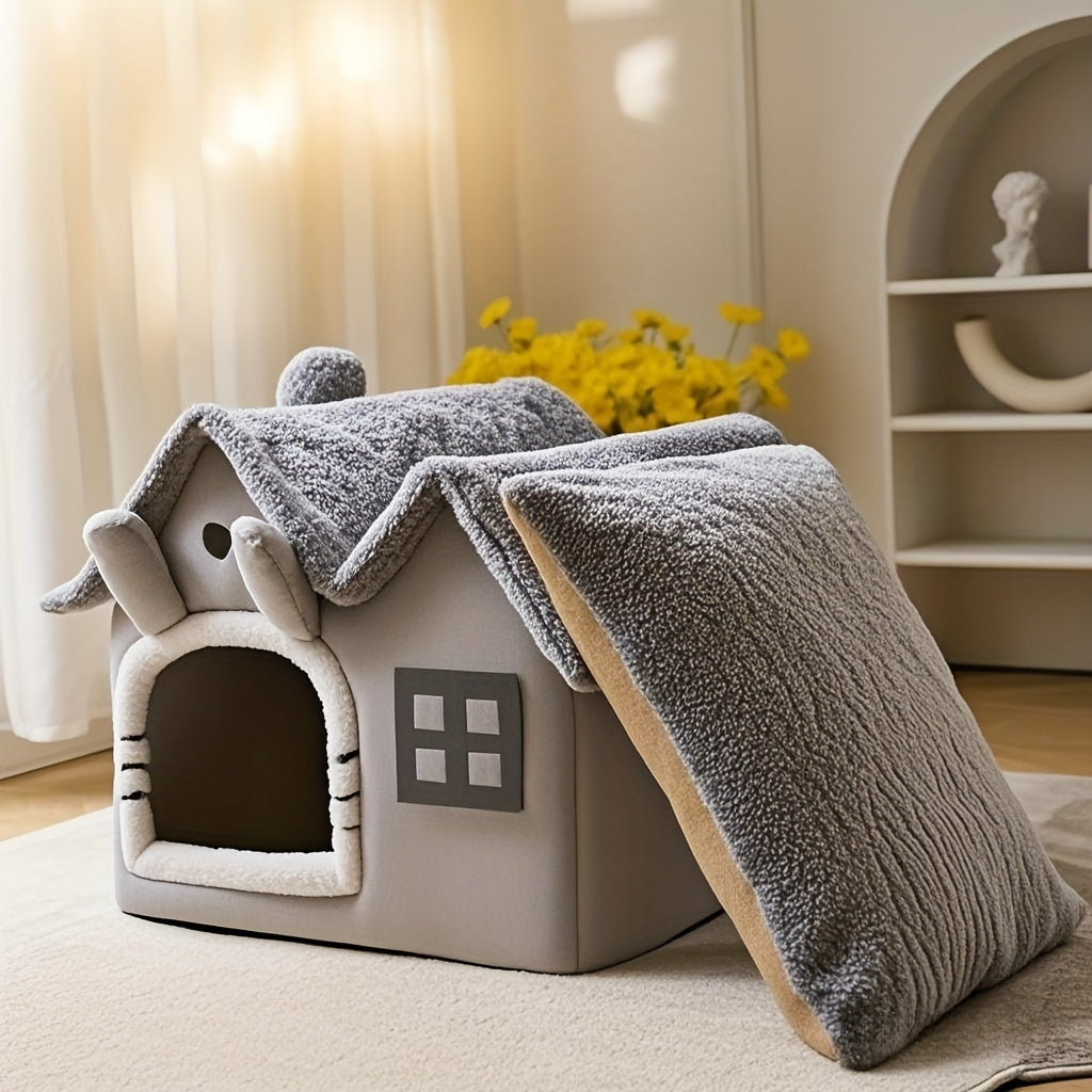 NNETM Classic Soft Cat House Bed for Small Pets-1