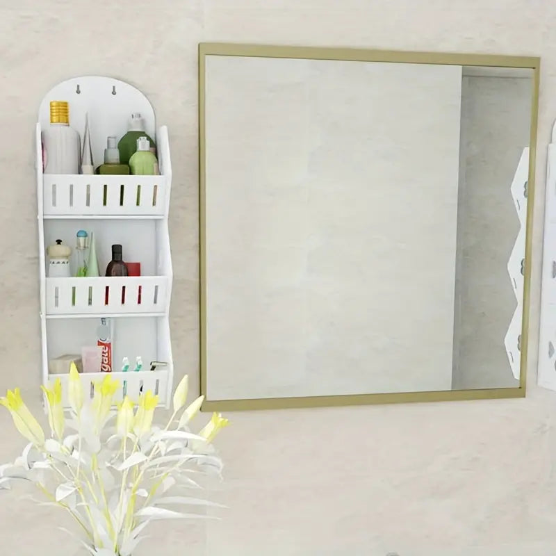 NNETM Vinyl Hanging Bathroom Storage Rack - Shelf Butterfly Large