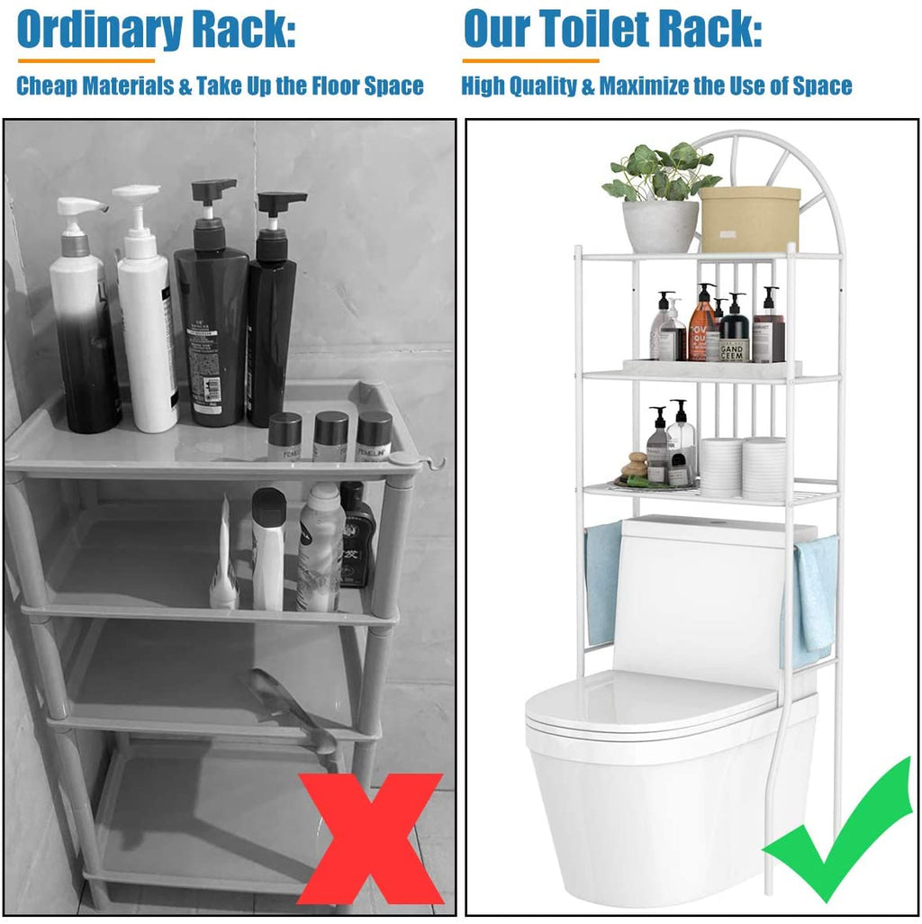 NNECW Bathroom Organizer with Metal Frame Shelf for Home Bathroom Laundry