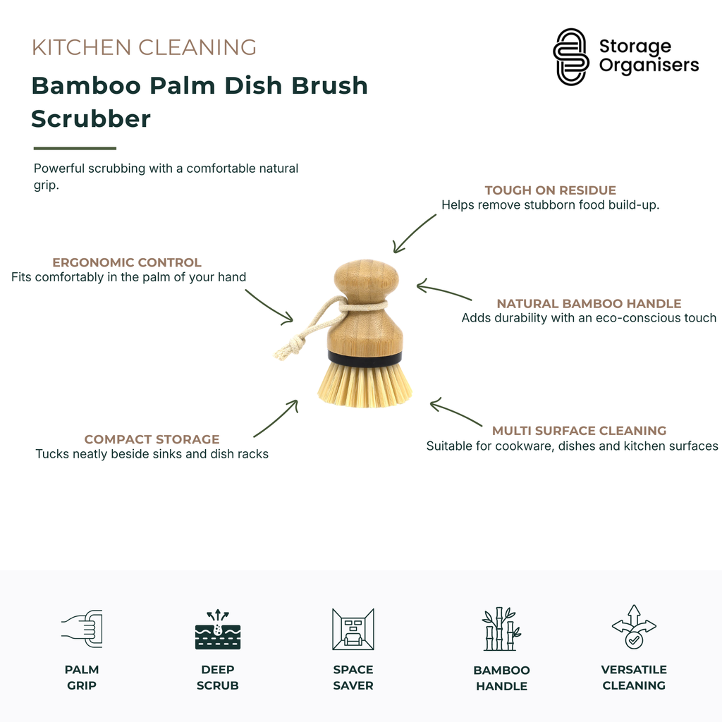 Bamboo Palm Dish Brush Scrubber
