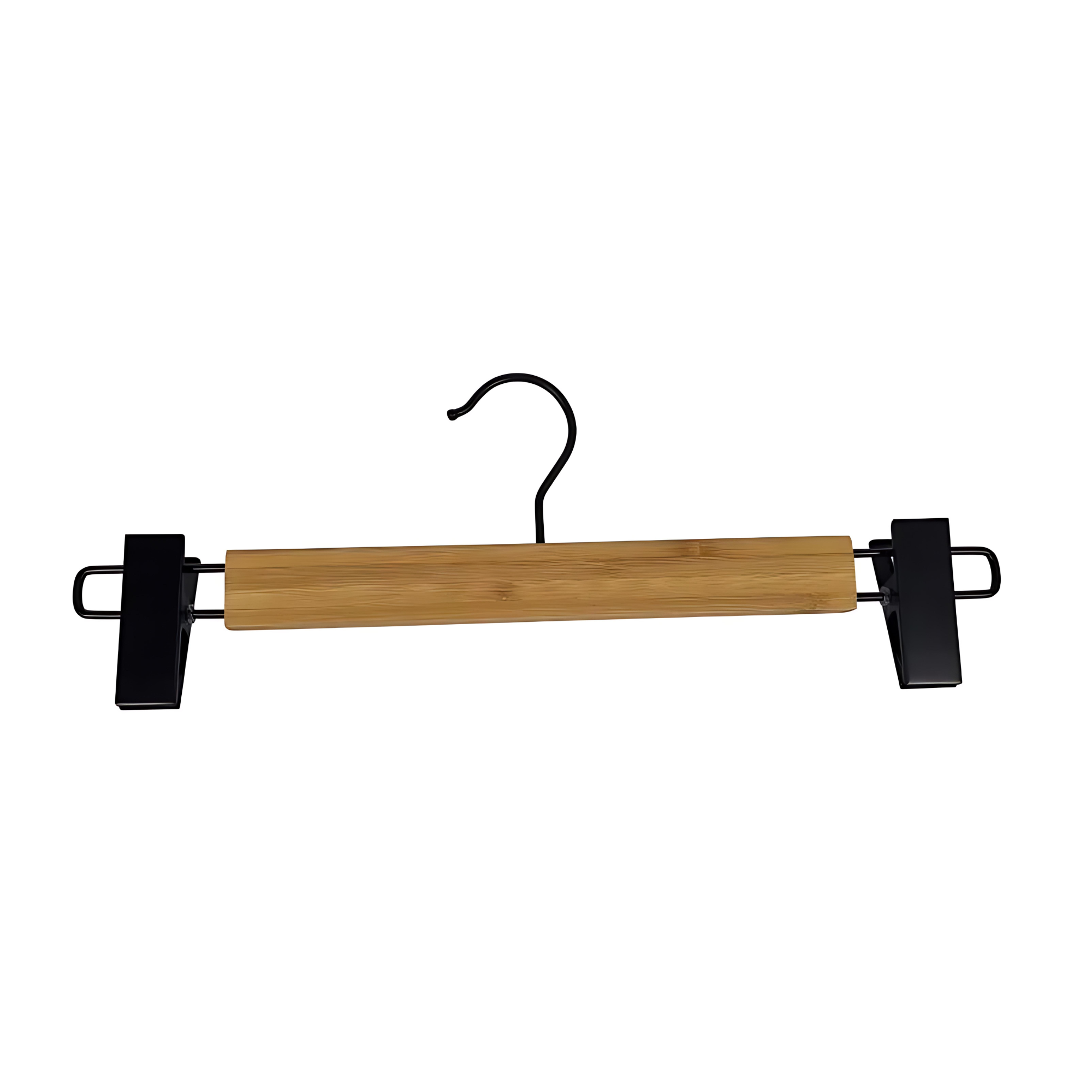 Bamboo Clip Pants Hangers 2 Pack – Chrome Clips-1