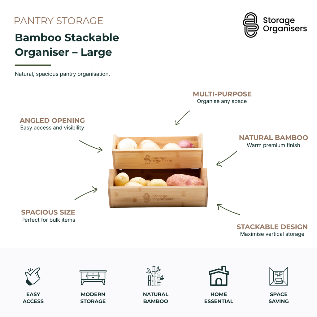 Bamboo Stackable Organiser – Large