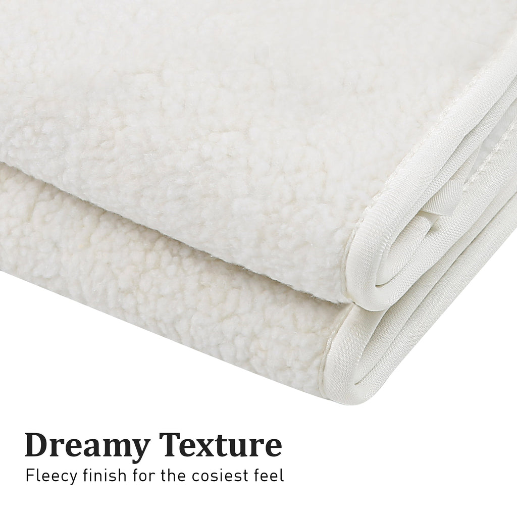NNEDPE Heated Electric Blanket Fitted Fleece Underlay Throw Double