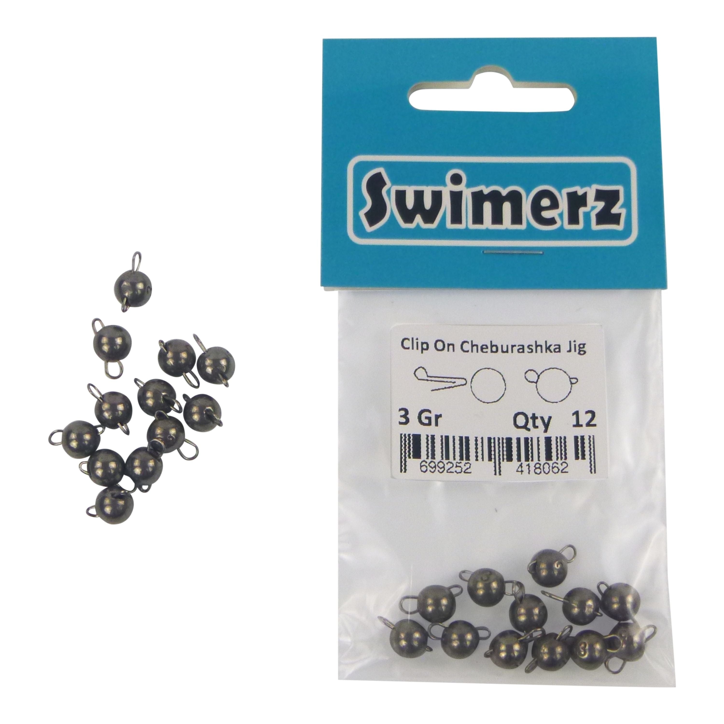 Swimerz 3 Gram Cheburashka Clip-On Jig Head, Tungsten, 12 Pack