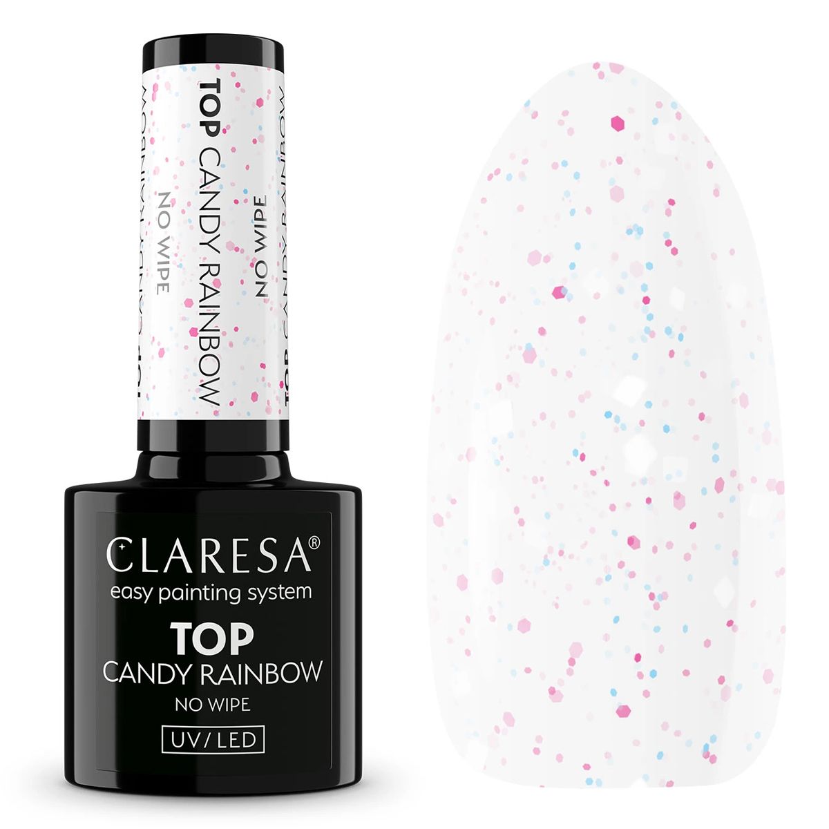 Claresa top coat no wipe candy rainbow 5ml-0
