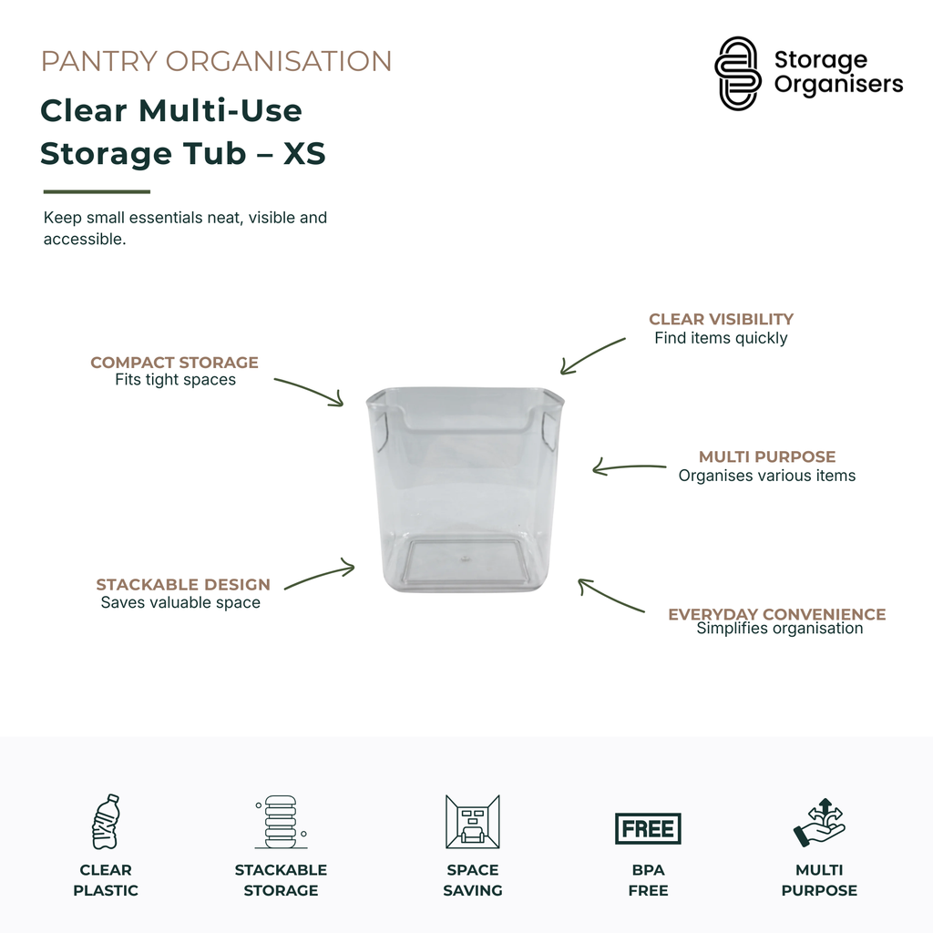 Clear Multi-Use Storage Tub – XS