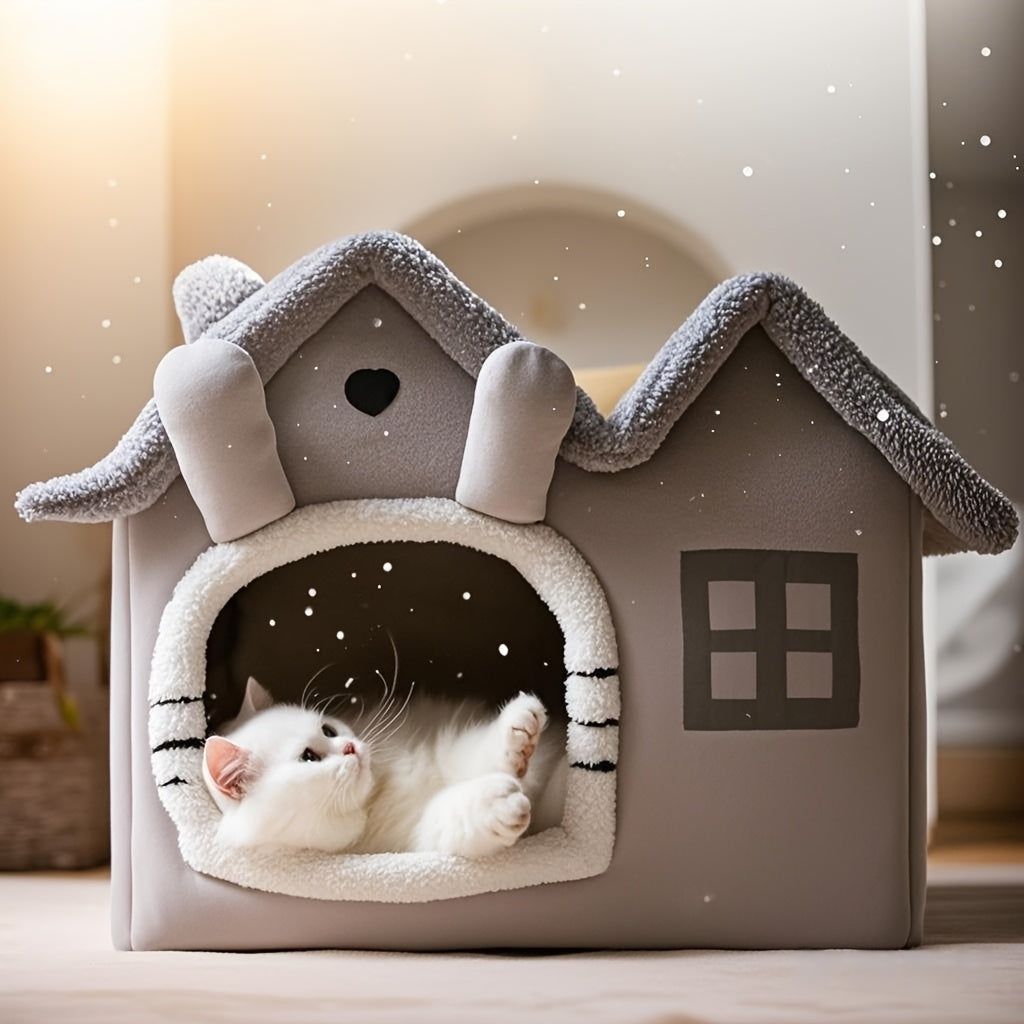 NNETM Classic Soft Cat House Bed for Small Pets-2