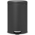 Brabantia NewIcon pedálos hulladékgyűjtő szagmentesen záródó Soft-Close fedél, műanyag tartály, 20L - Y méret, acél, határtalan szürke ásványi textúra-0
