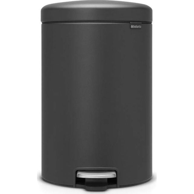 Brabantia NewIcon pedálos hulladékgyűjtő szagmentesen záródó Soft-Close fedél, műanyag tartály, 20L - Y méret, acél, határtalan szürke ásványi textúra-0