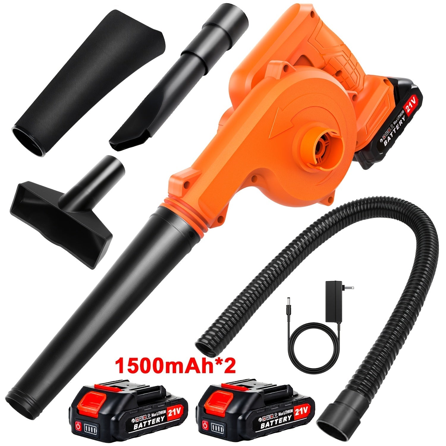 NNETM 21V Cordless Leaf Blower & Vacuum – Portable Electric Garden Blower