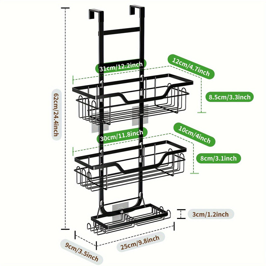 NNETM 3-Tier Over-the-Door Rustproof Bathroom Shower Caddy