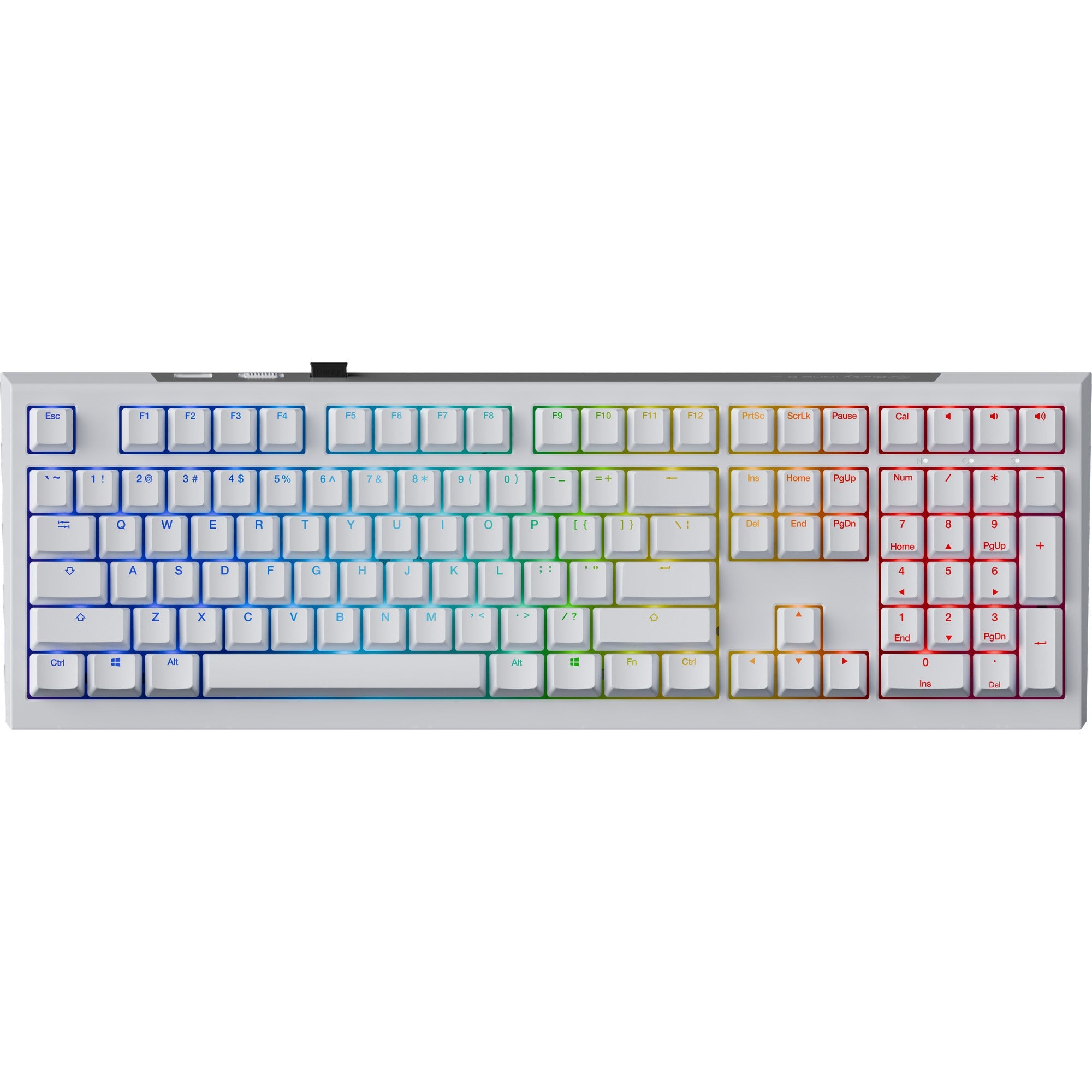 Ducky One X Wireless RGB Mechanical Keyboard (White, US Layout (QWERTY), Inductive, 100%, Hot-Swappable, PBT, 2.4 GHz | Bluetooth | USB-C)-0